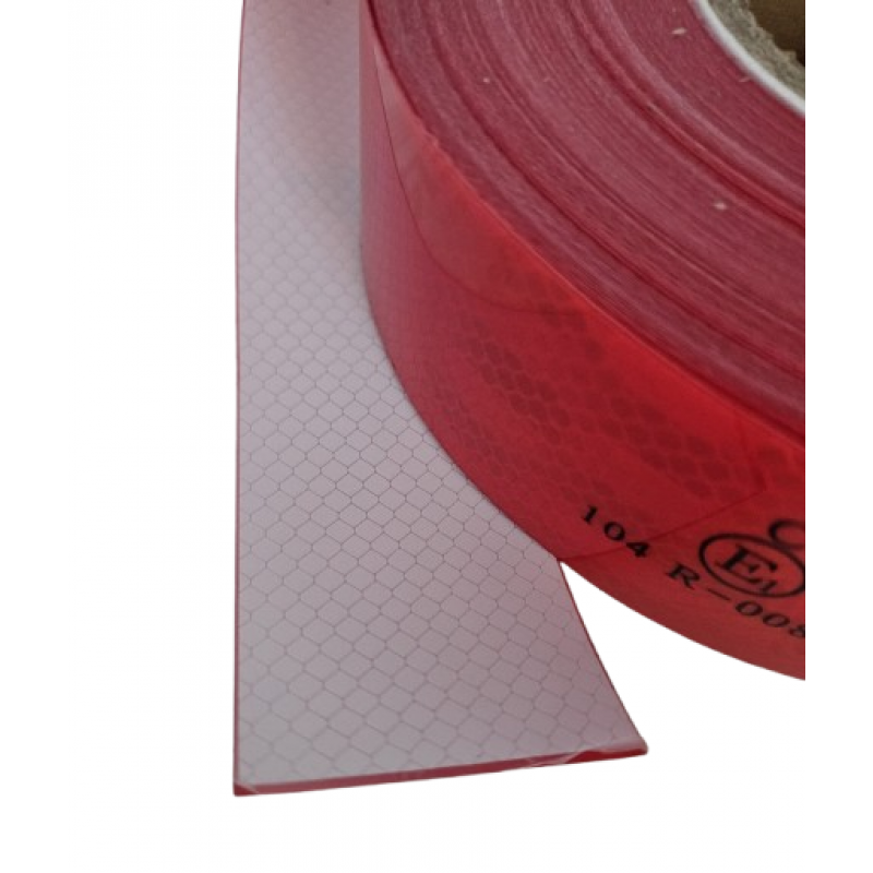 Banda reflectorizanta auto Rosu continua Premium Quality-50m/rola