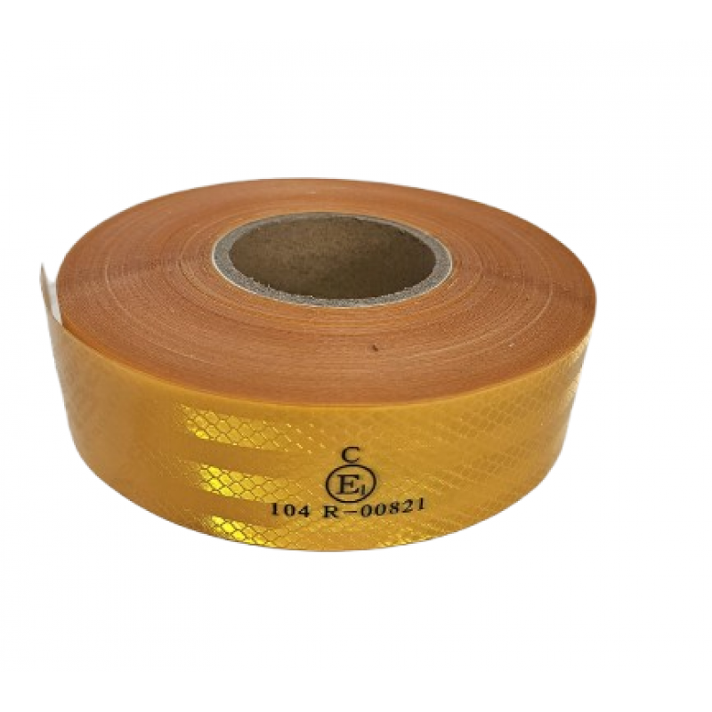 Banda reflectorizanta auto GALBENA continua Premium Quality-50m/rola
