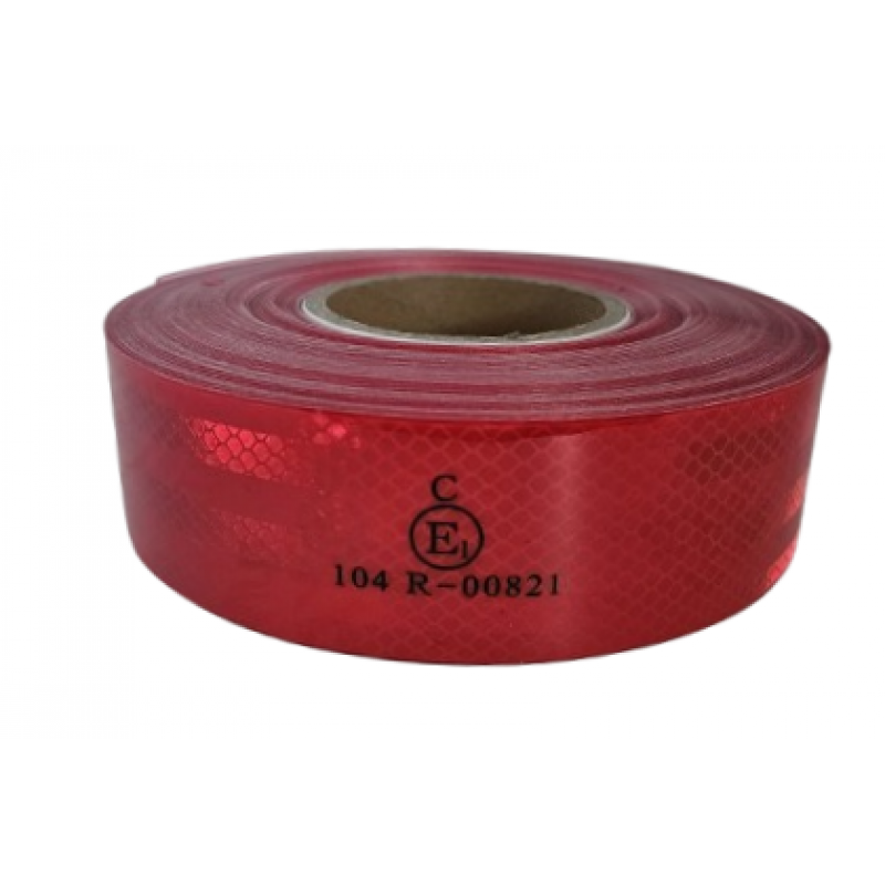 Banda reflectorizanta auto Rosu continua Premium Quality-50m/rola