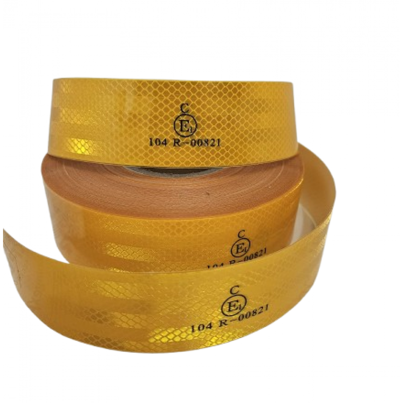 Banda reflectorizanta auto GALBENA continua Premium Quality-50m/rola