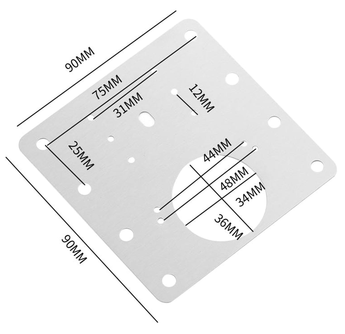 Kit reparatie balama, pentru mobila, Zola®, din otel inoxidabil, 9x9 cm