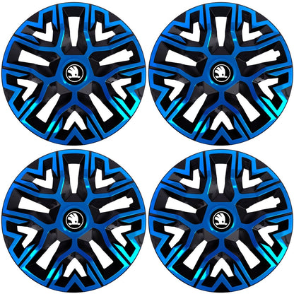 Set 4 Capace Roti 14 inchi (R14), Best Albastru-Negru, Compatibile Cu Skoda Nou