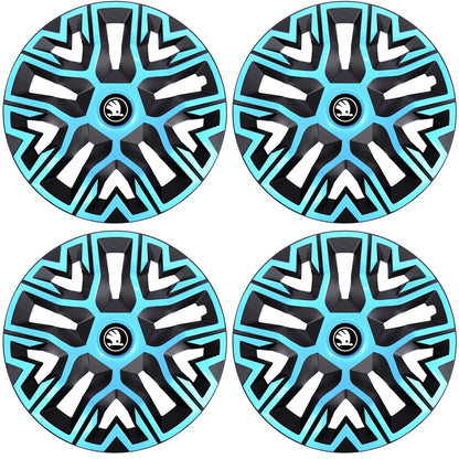 Set 4 Capace Roti 16 inchi (R16), Best Azur-Negru, Compatibile Cu Skoda Nou