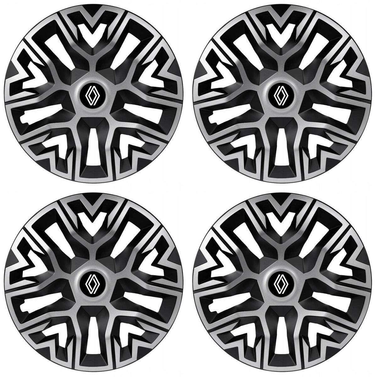 Set 4 Capace Roti 16 inchi (R16) Best Gri-Negru, Compatibile Cu Renault Nou