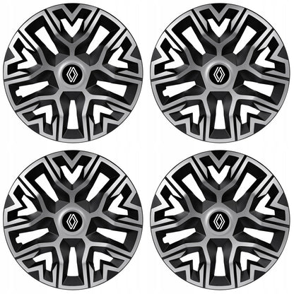 Set 4 Capace Roti 16 inchi (R16) Best Gri-Negru, Compatibile Cu Renault Nou