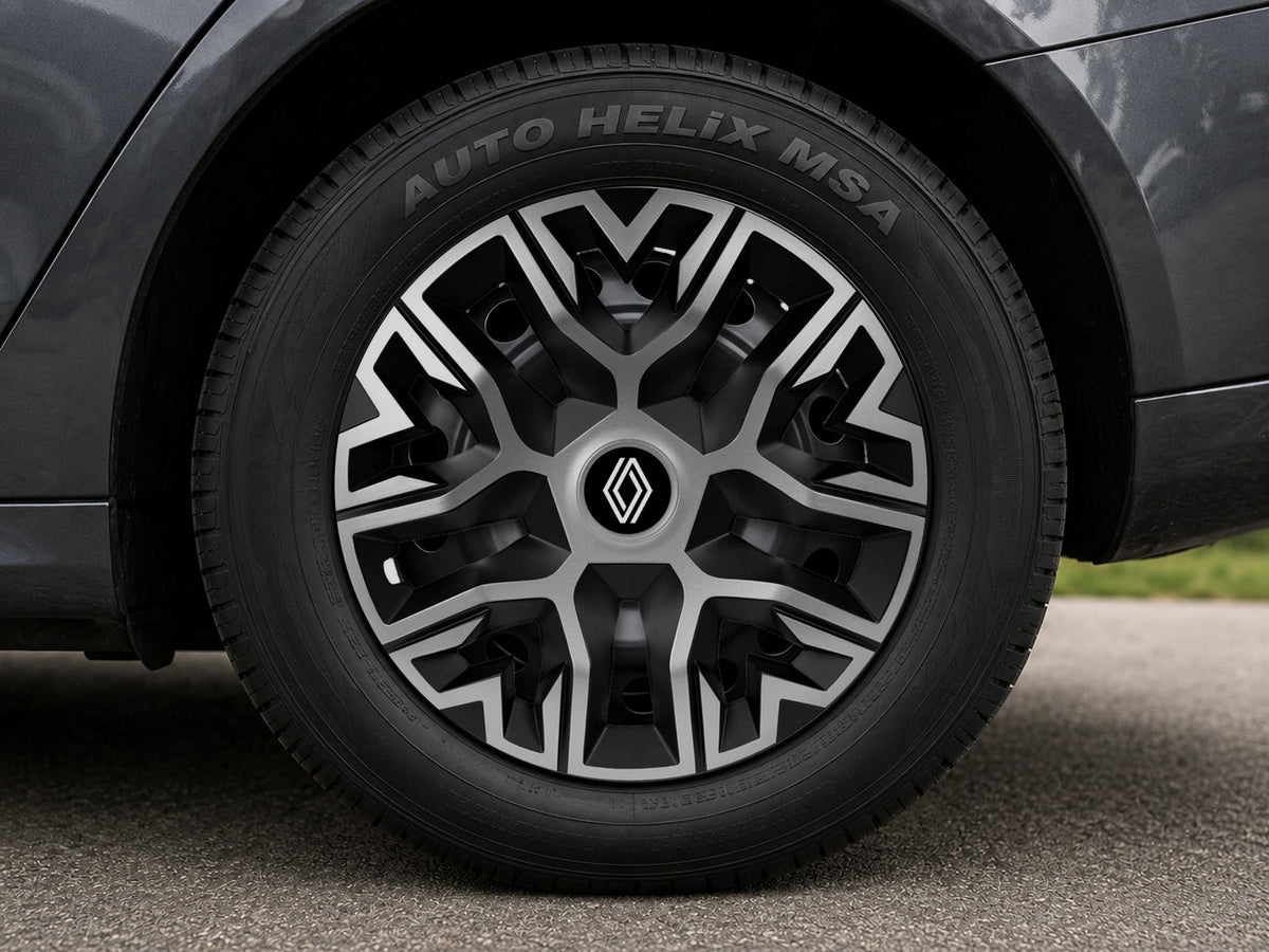 Set 4 Capace Roti 16 inchi (R16) Best Gri-Negru, Compatibile Cu Renault Nou