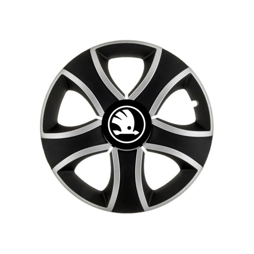 Set 4 Capace Roti 14 inchi (R14) Bis Gri-Negru, Compatibile Cu Skoda Nou