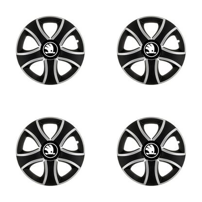 Set 4 Capace Roti 14 inchi (R14) Bis Gri-Negru, Compatibile Cu Skoda Nou