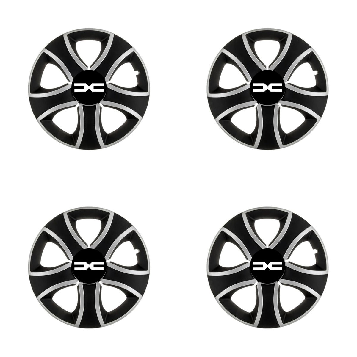 Set 4 Capace Roti 16 inchi (R16) Bis Gri-Negru, Compatibile Cu Dacia Nou