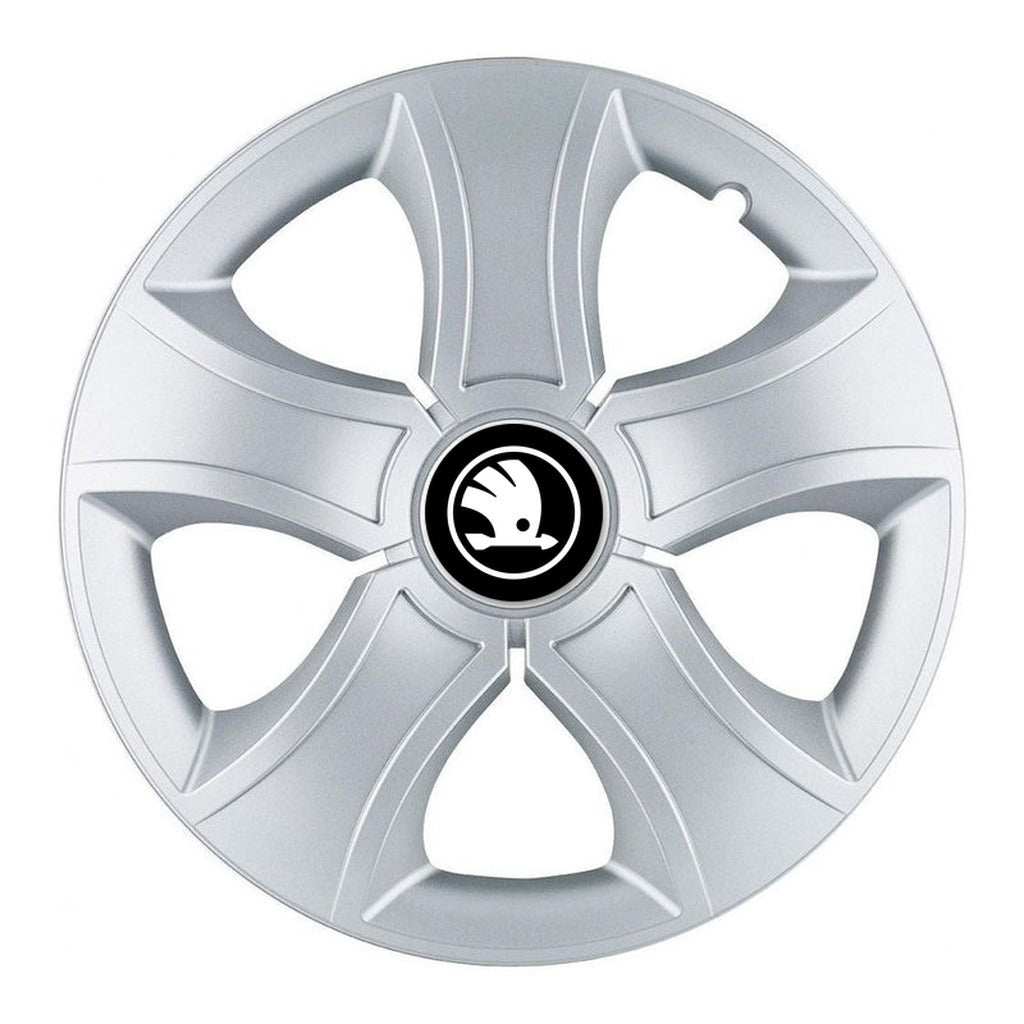 Set 4 Capace Roti 15 inchi (R15) Bis Gri, Compatibile Cu Skoda Nou