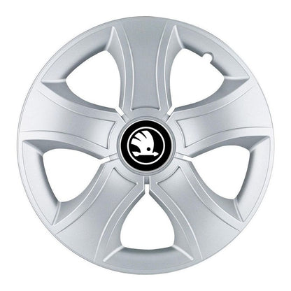 Set 4 Capace Roti 15 inchi (R15) Bis Gri, Compatibile Cu Skoda Nou