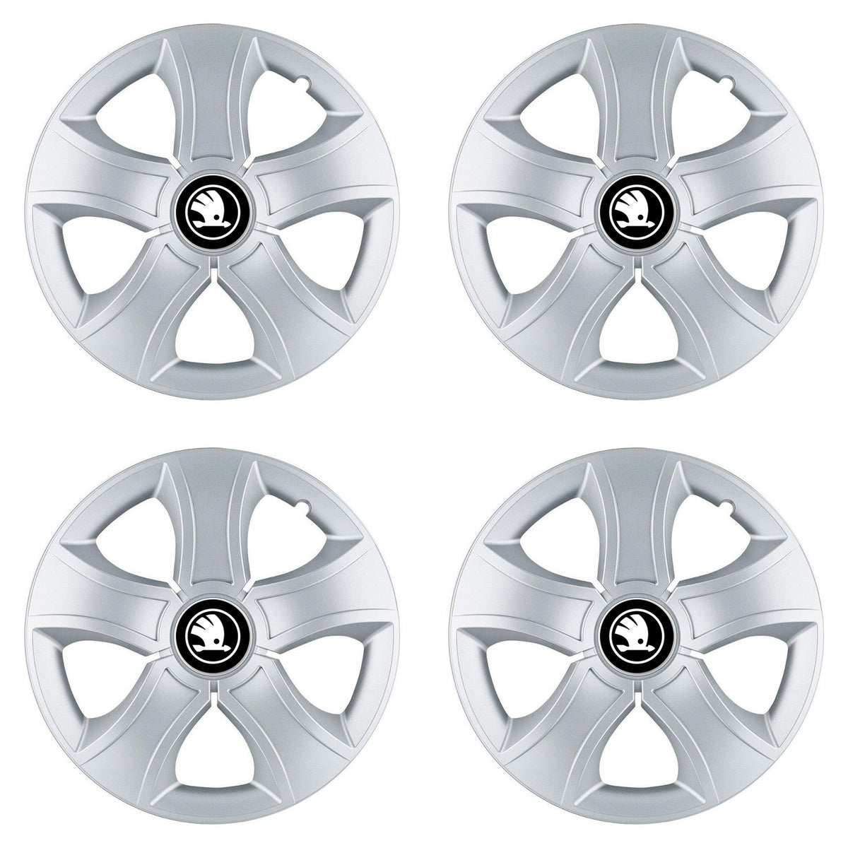 Set 4 Capace Roti 15 inchi (R15) Bis Gri, Compatibile Cu Skoda Nou