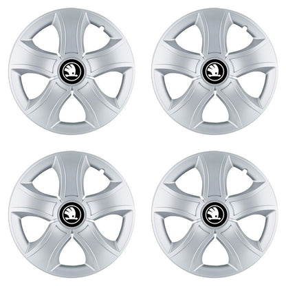 Set 4 Capace Roti 15 inchi (R15) Bis Gri, Compatibile Cu Skoda Nou