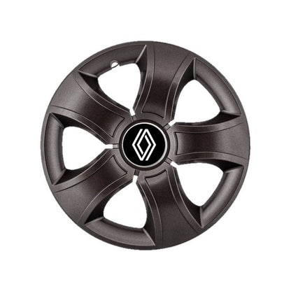 Set 4 Capace Roti 15 inchi (R15) Bis Negru, Compatibile Cu Renault Nou