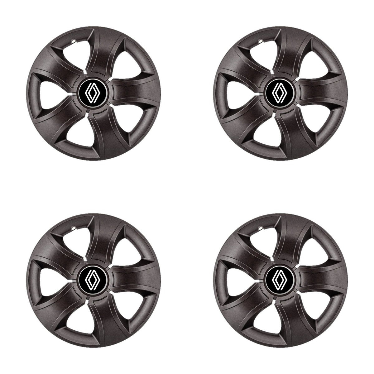 Set 4 Capace Roti 16 inchi (R16) Bis Negru, Compatibile Cu Renault Nou