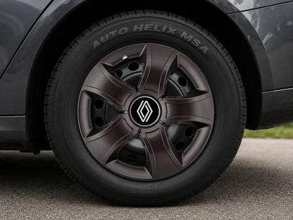 Set 4 Capace Roti 16 inchi (R16) Bis Negru, Compatibile Cu Renault Nou