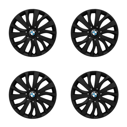 Set 4 capace roti potrivite jantelor de 15 inch compatibile BMW, Model - 345 Black Edition