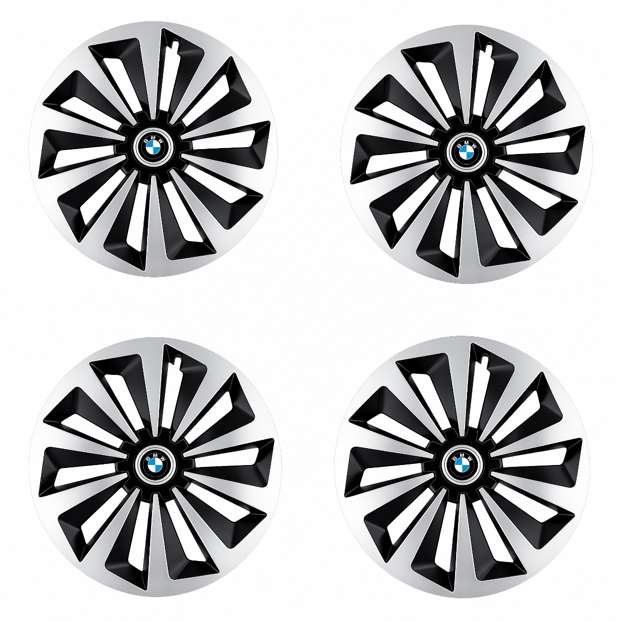 Set 4 capace roti Fox Gri-Negru R15 Compatibil Cu BMW