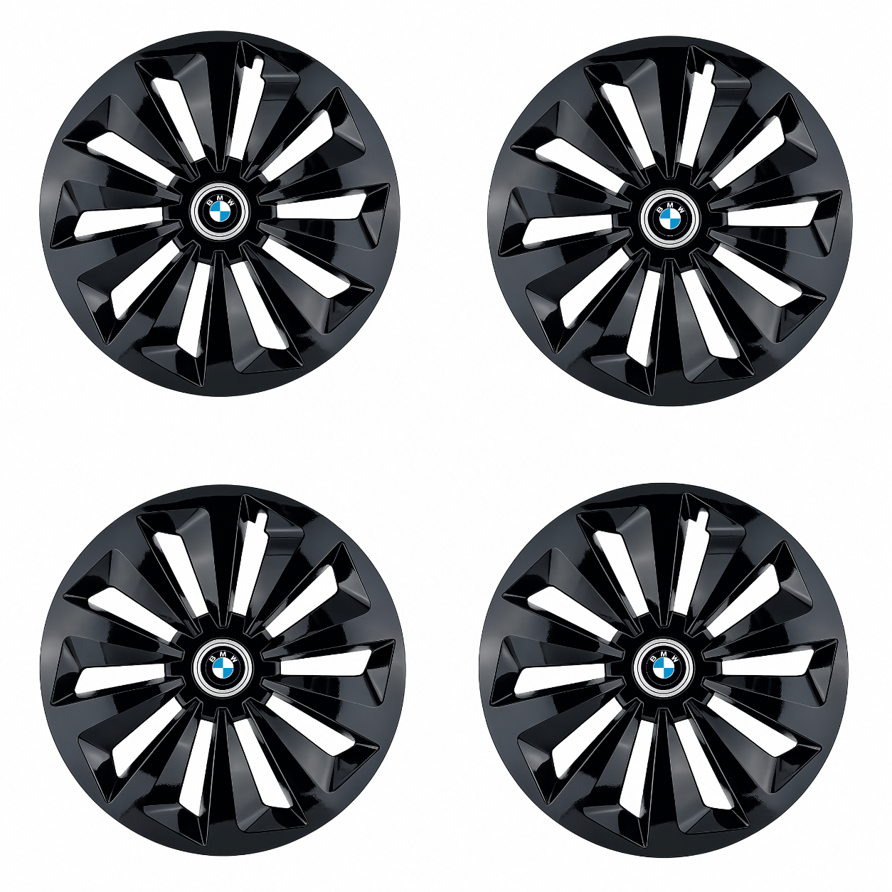 Set 4 capace roti Fox negru R15 Compatibil Cu BMW