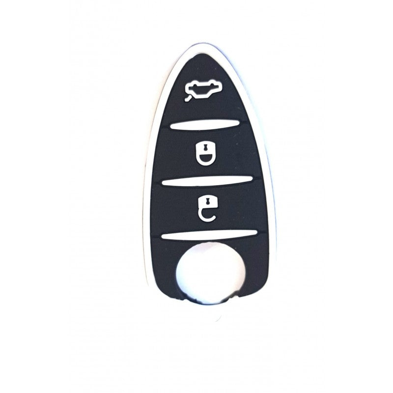 Buton  cauciuc compatibil cu cheie  Alfa Romeo negru+alb
