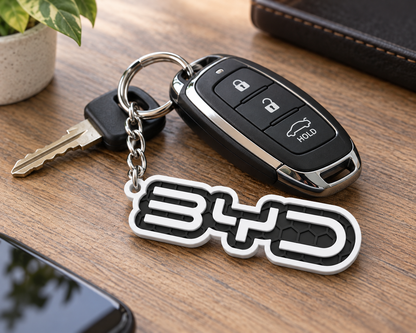 Breloc auto BYD cu lanț și inel