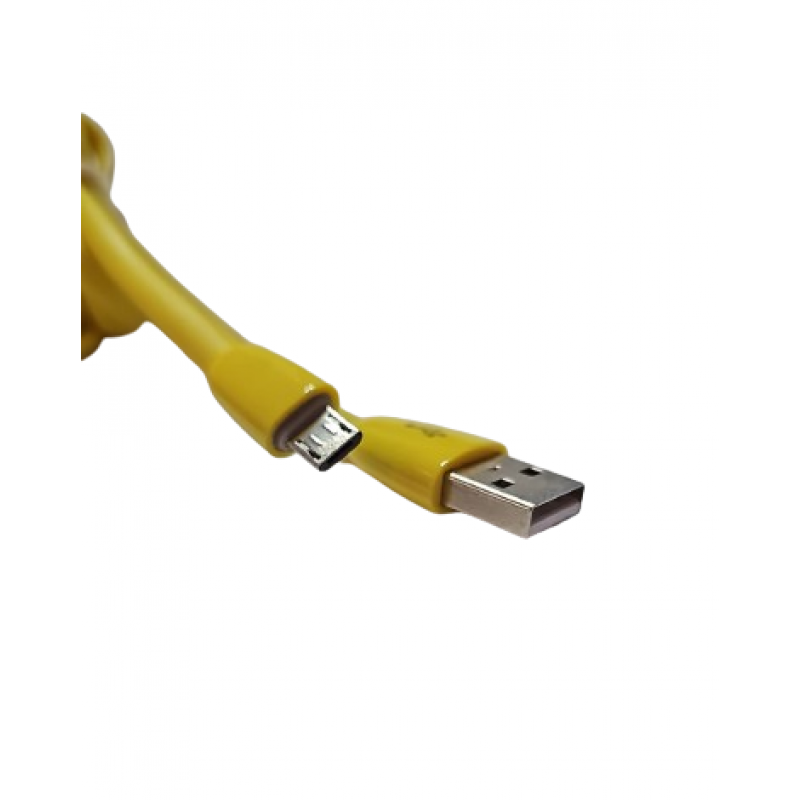 Cablu microusb cauciucat mufe plastic galben