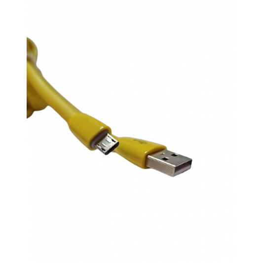Cablu microusb cauciucat mufe plastic galben