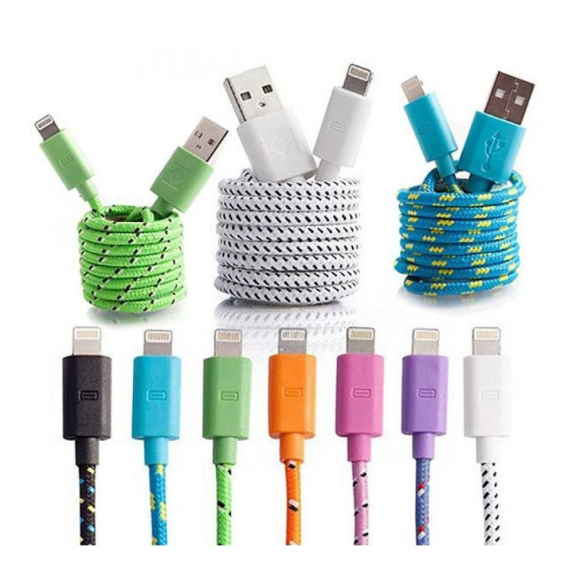 Cablu iphone textil alb