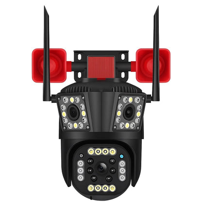 Cameră de Supraveghere 3 lentile, WiFi/4G, 12MP Ultra HD, PTZ 355°, Zoom 5X, Night Vision Color, Audio 2-Way engross