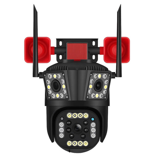 Cameră de Supraveghere 3 lentile, WiFi/4G, 12MP Ultra HD, PTZ 355°, Zoom 5X, Night Vision Color, Audio 2-Way engross