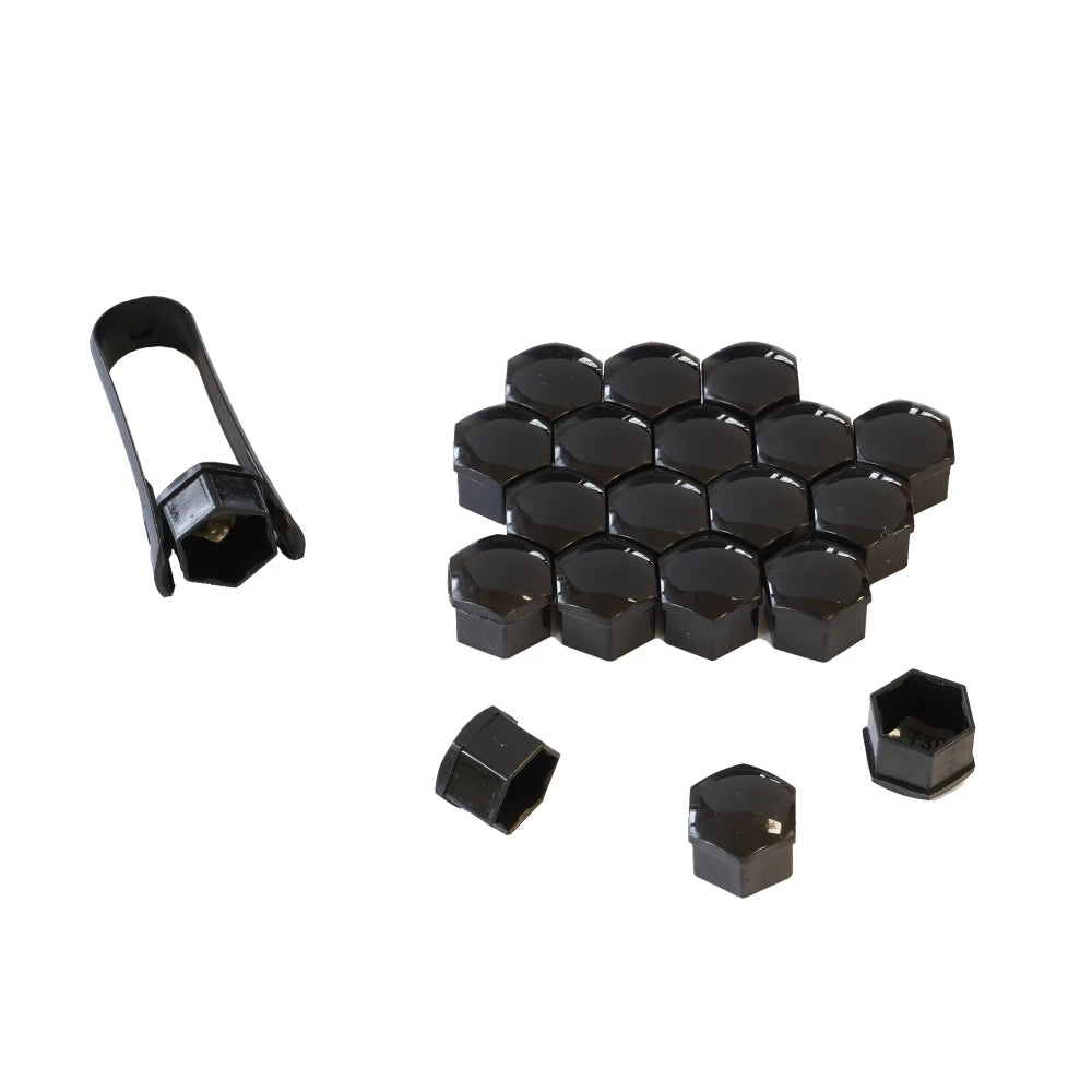 Set 20 capace prezoane, Skoda, Negru 17mm