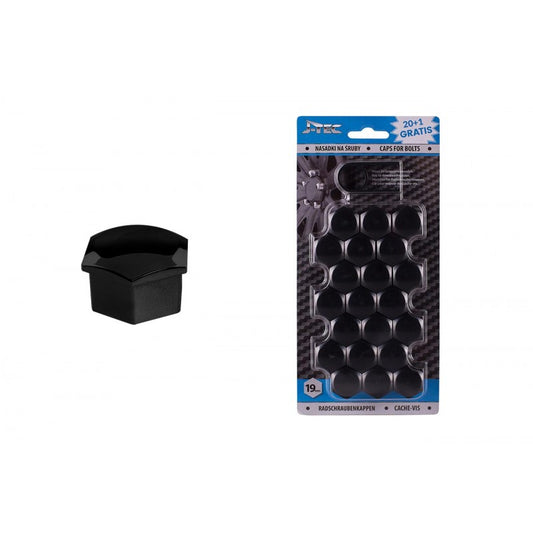 Capace prezoane, 21 buc, 19 mm, negre