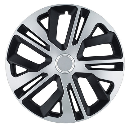 Set 4 Capace Roti 15 inch (R15) Raven Gri-Negru cu inel cromat