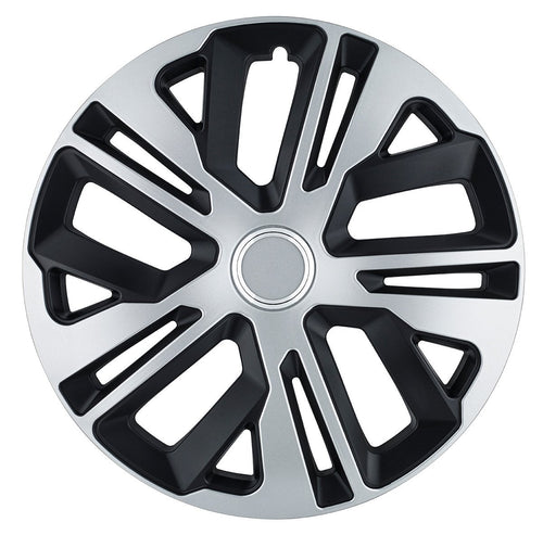 Set 4 Capace Roti 15 inch (R15) Raven Gri-Negru cu inel cromat