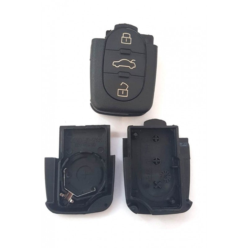 Carcasa cheie,after market ,compatibila cu  Audi, 3 butoane, cu locas pt baterie, 2032,fara logo