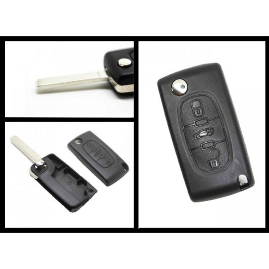 Carcasa Cheie Briceag Citroen, 3 but, fara locas pentru baterie