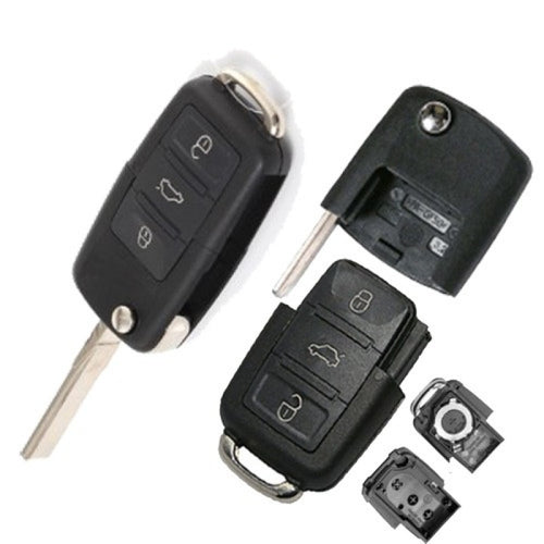 Carcasa Cheie Briceag after market , compatibila cu VW, 3 but, cu lamela HU 66