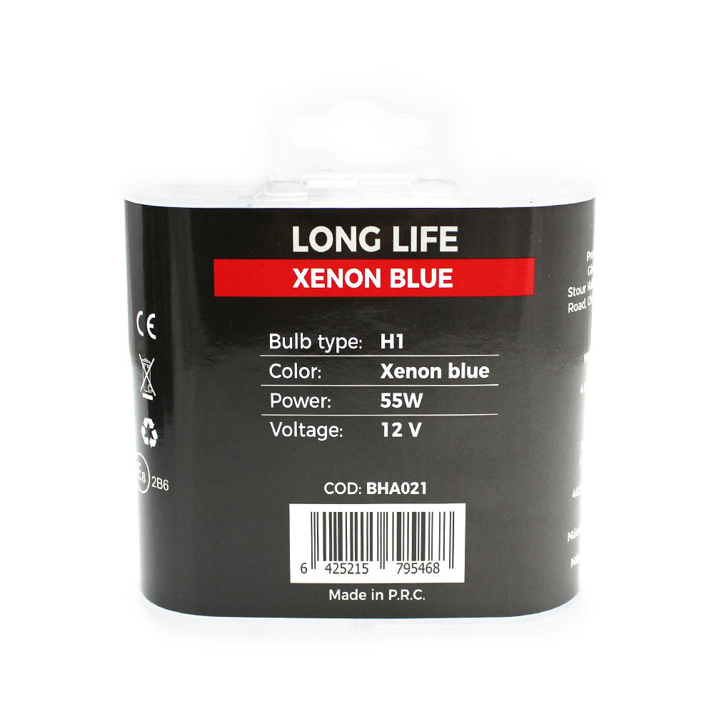 Set de 2 becuri Halogen H1 +100% Intensitate - LONG LIFE - CARGUARD