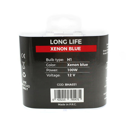 Set de 2 becuri Halogen H1, 100W +130% Intensitate - LONG LIFE - CARGUARD