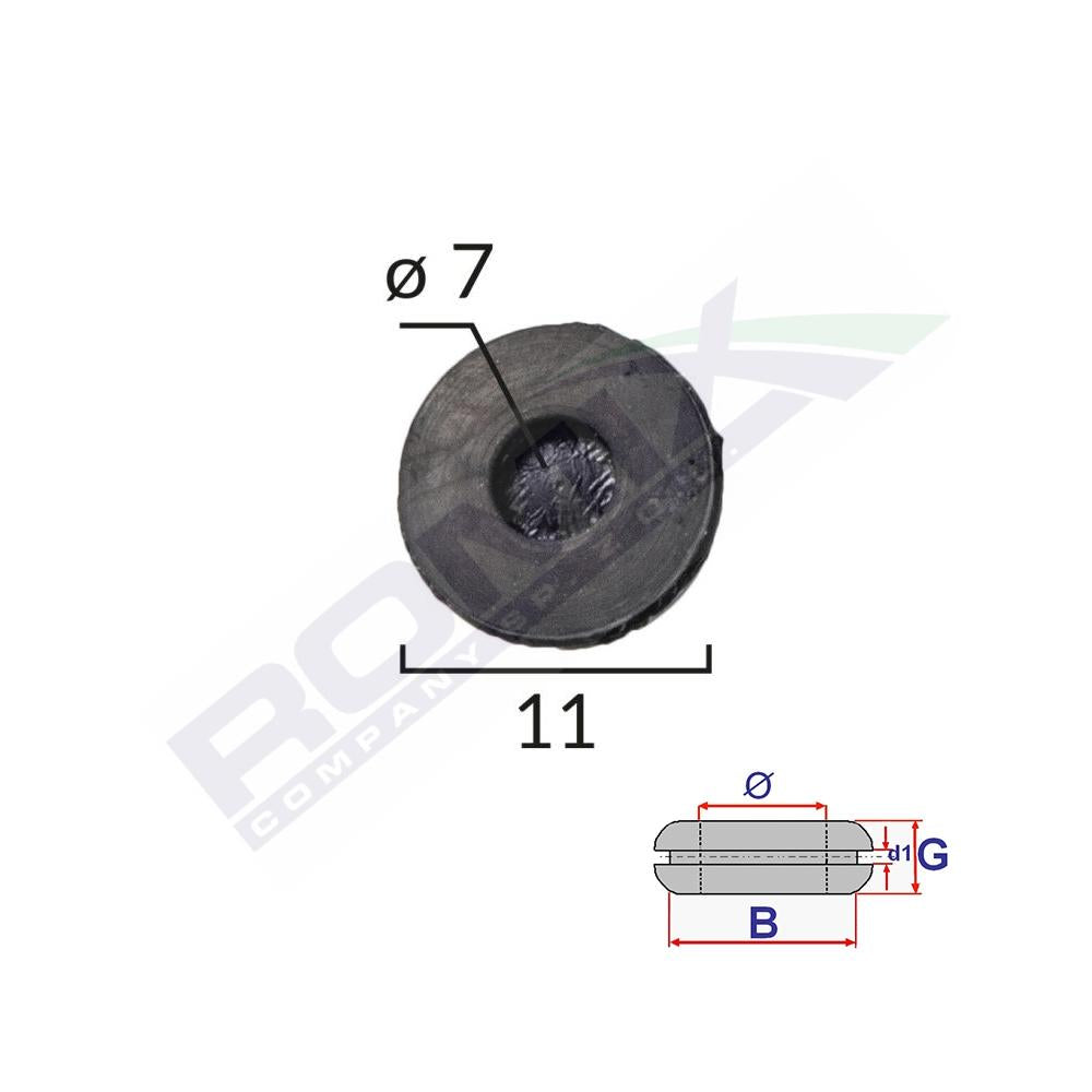 CAPAC CAUCIUC INCHIS UNIVERSAL DIAMETRU 7MM SET 10 BUC