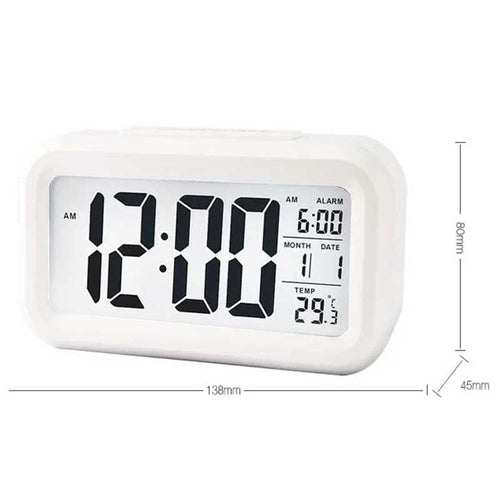 Ceas cu termomentru si alarma alb