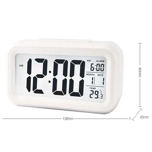 Ceas cu termomentru si alarma alb