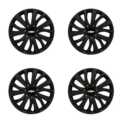 Set 4 capace roti potrivite jantelor de 15 inch compatibile CHEVROLET, Model - 345 Black Edition