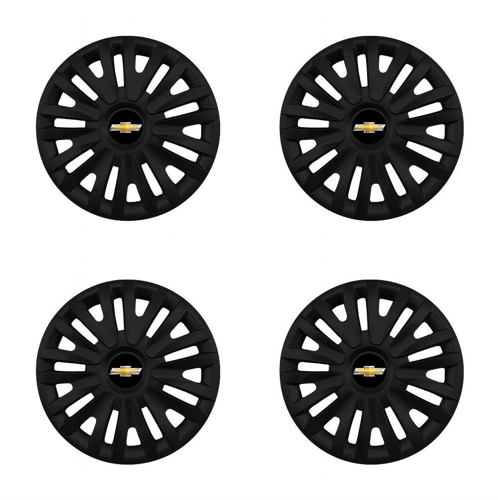 Set 4 capace roti potrivite jantelor de 14 inch compatibile CHEVROLET, Model - 217 Black