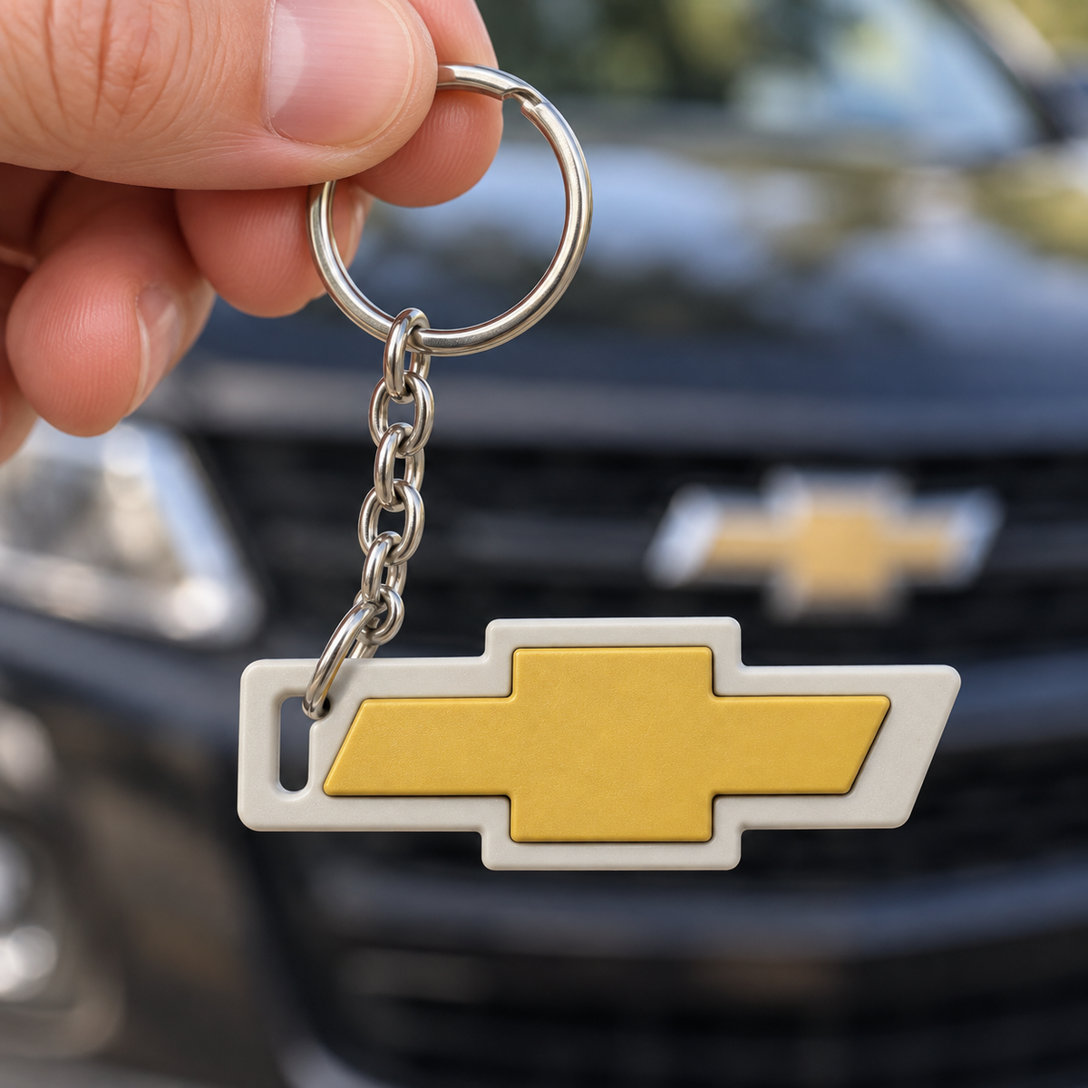 Breloc auto Chevrolet cu lanț și inel