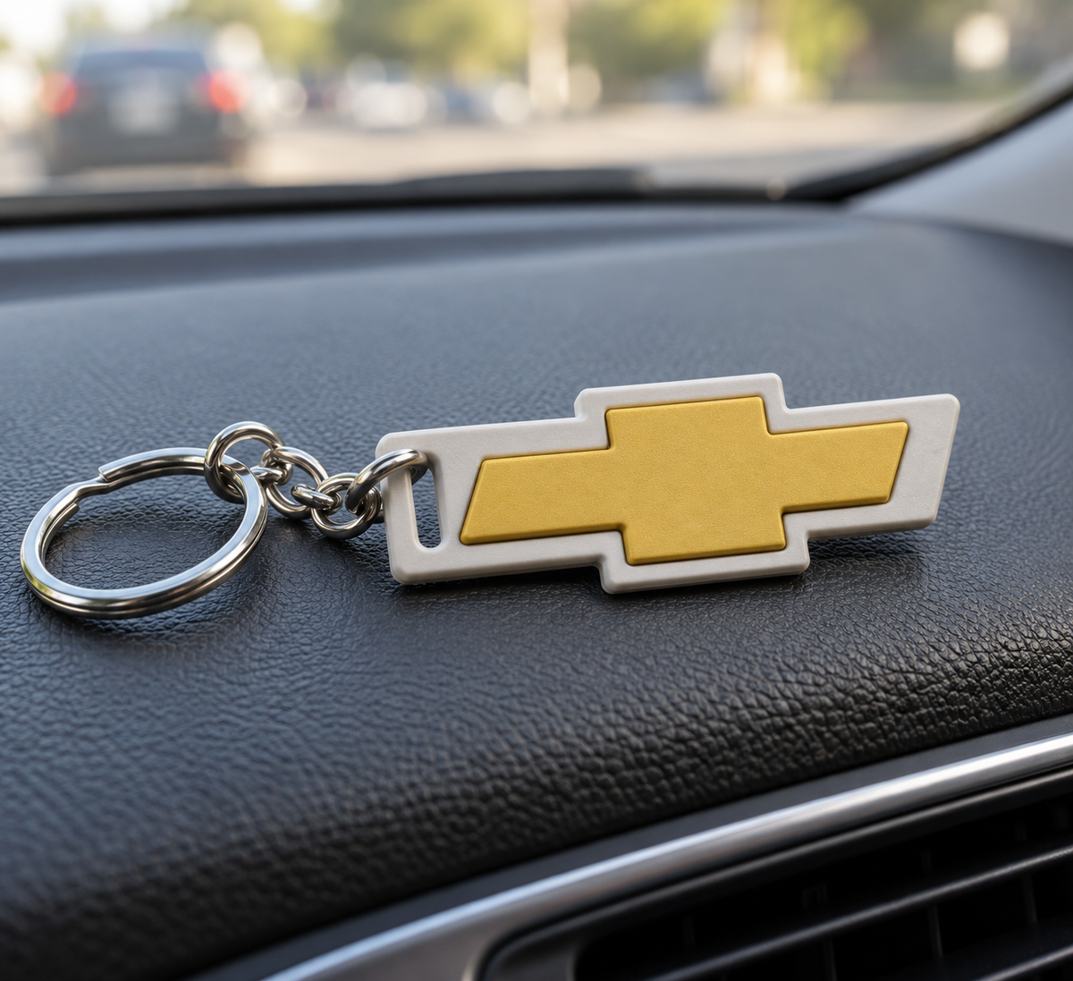 Breloc auto Chevrolet cu lanț și inel