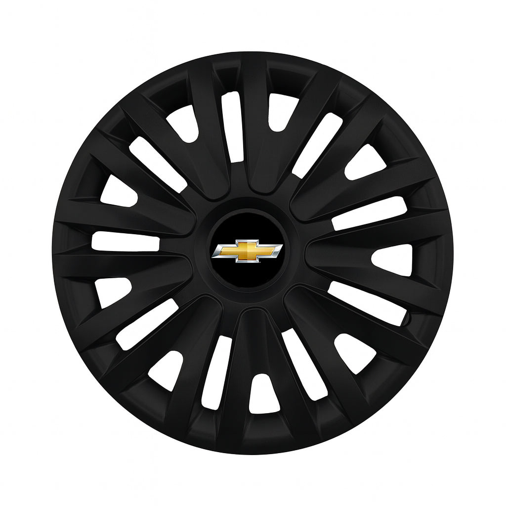 Set 4 capace roti potrivite jantelor de 14 inch compatibile CHEVROLET, Model - 217 Black
