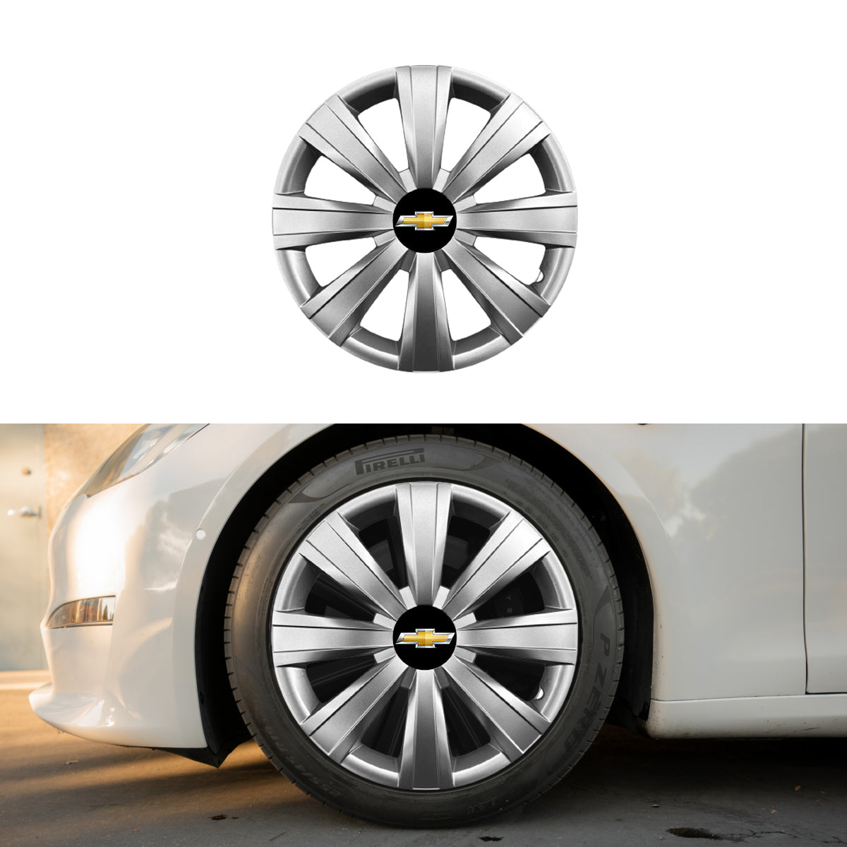 Set 4 capace roti 15 inchi (R15) compatibile Chevrolet, Model - 328