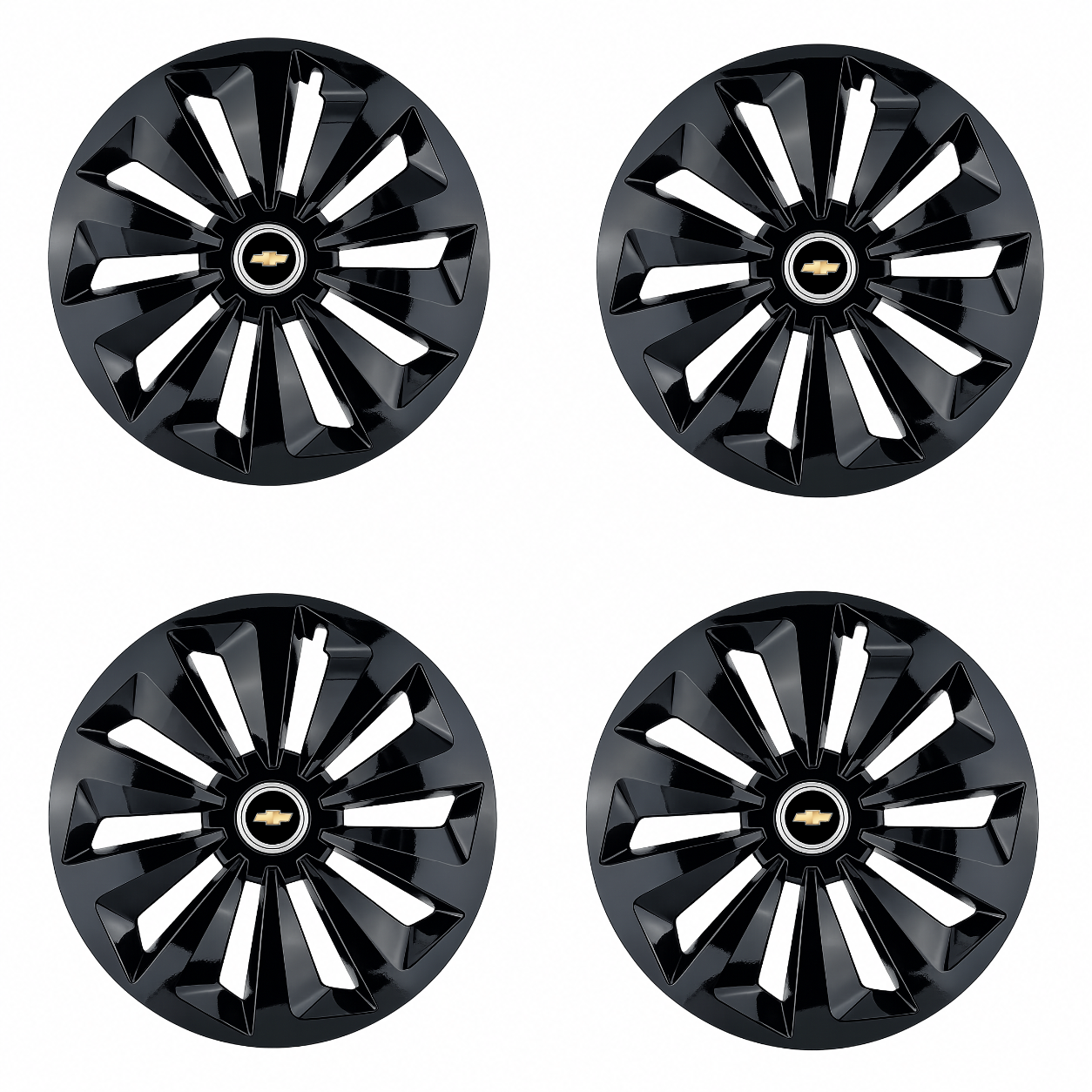 Set 4 capace roti Fox negru R14 Compatibil Cu Chevrolet