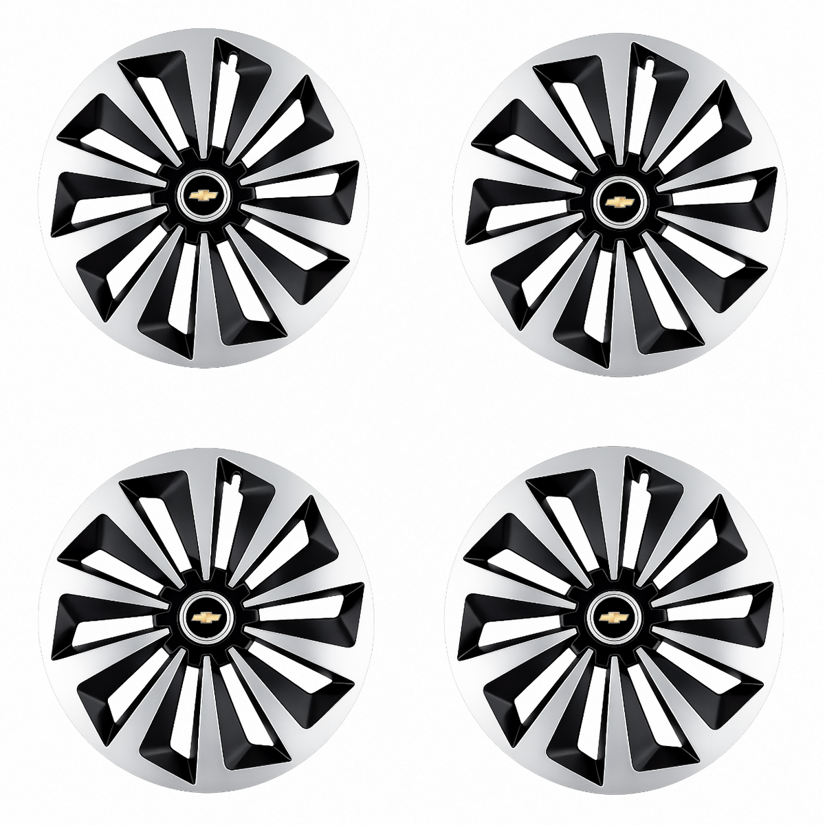 Set 4 capace roti Fox Gri-Negru R15 Compatibil Cu Chevrolet